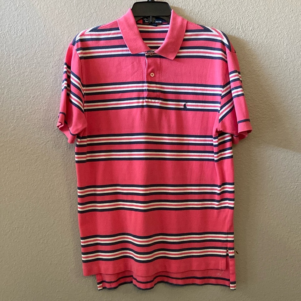 Pink Polo Striped Shirt